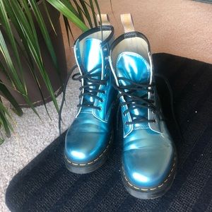 Dr. Martens Vegan Blue Goldmix 1460 Size 7